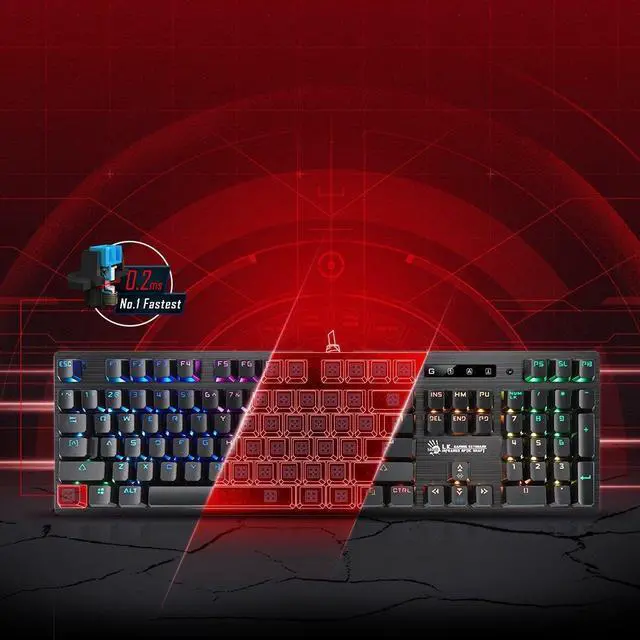 Alt view image 2 of 7 - Bloody B820 Light Strike LK Optical Mechanical Gaming Keyboard RGB LED Backlit (LK Blue Switch)