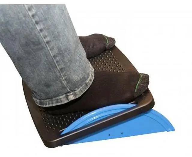 Main image of IO Crest Ergonomic Floating Tilt Foot Rest Textured Surface Reduce Muscle Strain, Black Blue (SY-ACC65076)