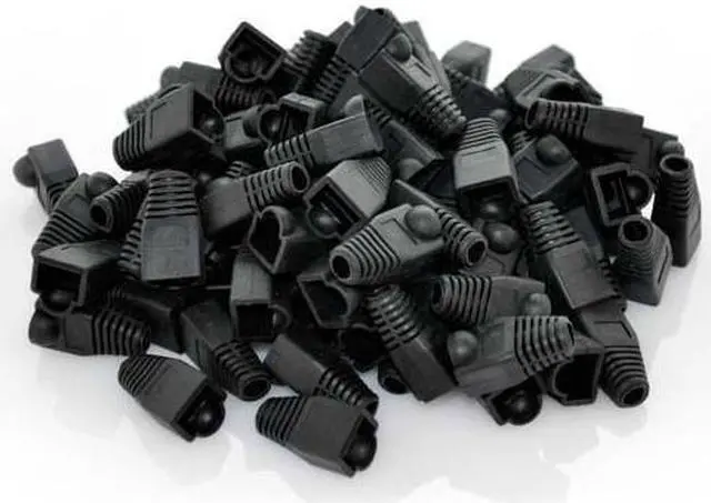Main image of 50-pack RJ45 Cable Boots for Ethernet Plugs - 50 pieces - Black Color