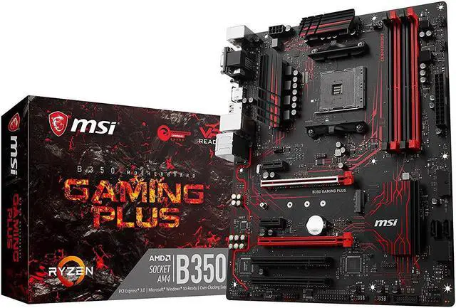 Alt view image 8 of 12 - MSI Motherboard B350 GAMING PLUS AMD RYZEN AM6 AMD B350 Chipset  64GB 2 x DDR4 memory slots support up to 32GB 1 x PCIe 3.0 x16 slots 4 x SATA 6Gb/s ports