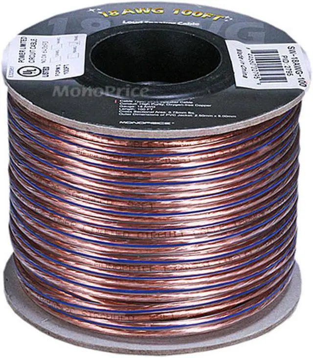 Main image of Monoprice 100ft 18AWG Enhanced Loud Oxygen-Free Copper Speaker Wire Cable