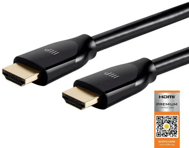 Alt view image 3 of 20 - Monoprice Certified Premium High Speed HDMI Cable, 4K @ 60Hz, HDR, 18Gbps, 28AWG, YUV 4:4:4, 10ft, Black