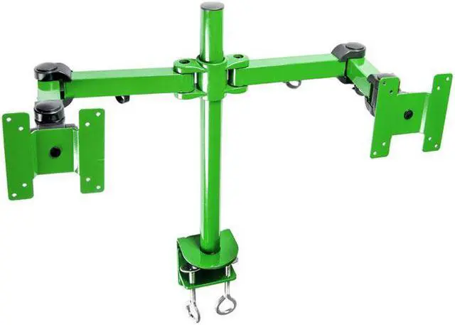 Main image of MonMount Dual LCD Monitor Stand Desk Clamp Holds Up to 24-Inch LCD Monitors, Green (LCD-194G)