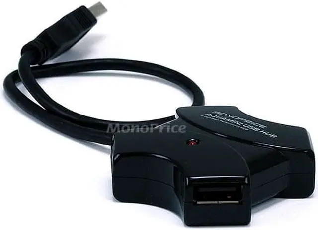 Alt view image 5 of 10 - Monoprice 4-Port USB 2.0 Hub Black (106631)