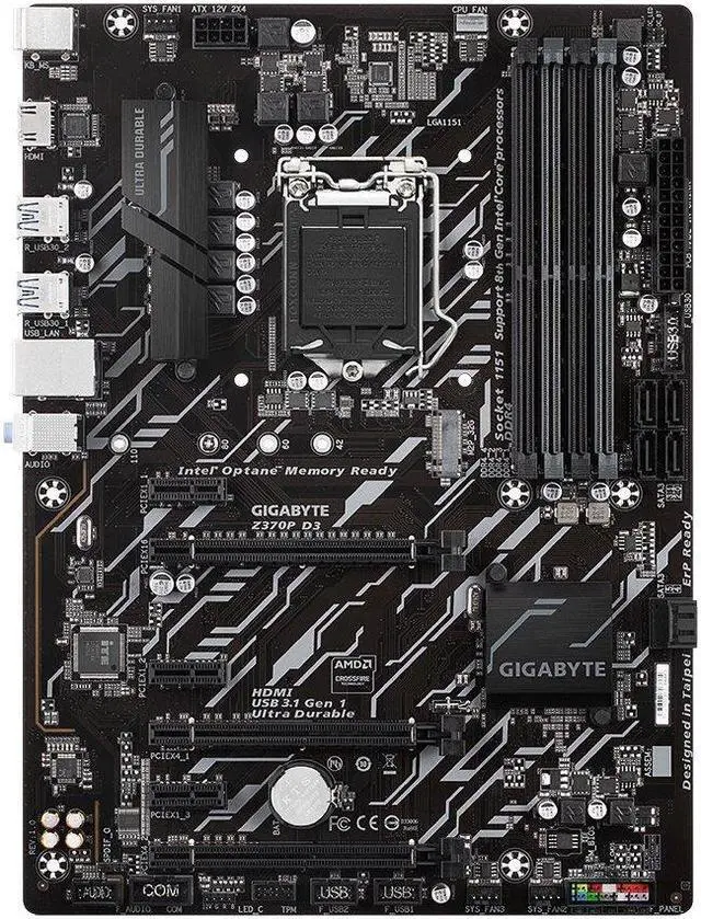 Alt view image 2 of 4 - GIGABYTE Z370P D3 (rev. 1.0) LGA 1151 (300 Series) Intel Z370 HDMI SATA 6Gb/s USB 3.1 Motherboard