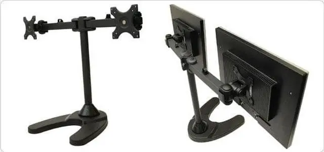 Alt view image 2 of 3 - MonMount Dual LCD Free Standing Monitor Mount for Up to 27" Displays (LCD-6460B-ECO)