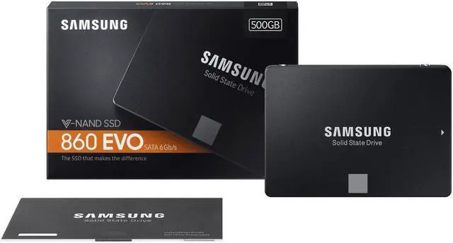 Alt view image 2 of 6 - Samsung 860 EVO MZ-76E500B/AM 500 GB 2.5" Internal Solid State Drive - SATA - 550 MB/s Maximum Read Transfer Rate - 520 MB/s Maximum Write Transfer Rate - 256-bit Encryption Standard