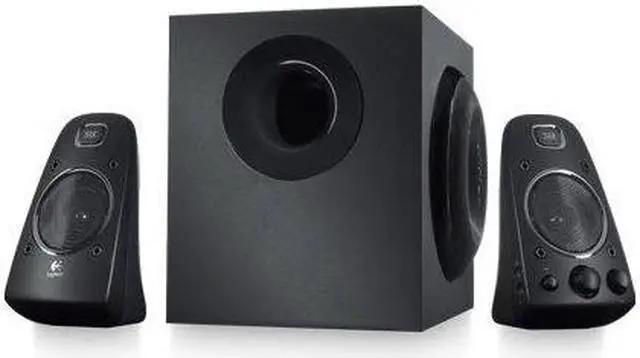 Alt view image 4 of 10 - Logitech 980-000402 Z623 200 Watts RMS power Home Speaker System WITH Subwoofer, Satellite, 2.1 Captivating THX Sound for your music, movies, and games Audio Input	RCA, Auxiliary - Black