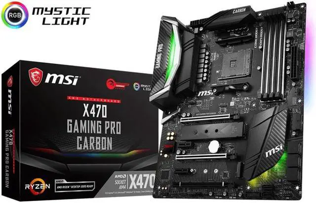 Alt view image 4 of 4 - MSI X470 GAMING PRO CARBON AM4 AMD X470 SATA 6Gb/s USB 3.1 HDMI ATX AMD Motherboard