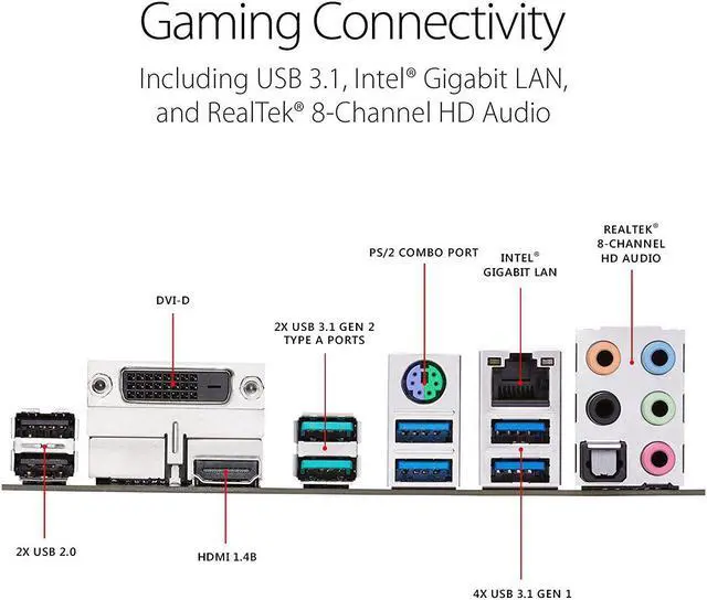 Alt view image 5 of 6 - ASUS TUF Z370-PRO GAMING LGA1151 DDR4 HDMI DVI M.2 Z370 ATX Motherboard USB 3.1 for 8th Generation Intel Core Processors