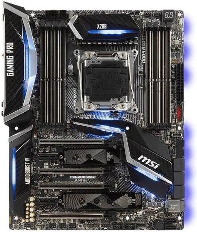Alt view image 2 of 5 - MSI Performance Gaming Intel X299 LGA 2066 DDR4 USB 3.1 SLI ATX Motherboard (X299 GAMING PRO CARBON AC)