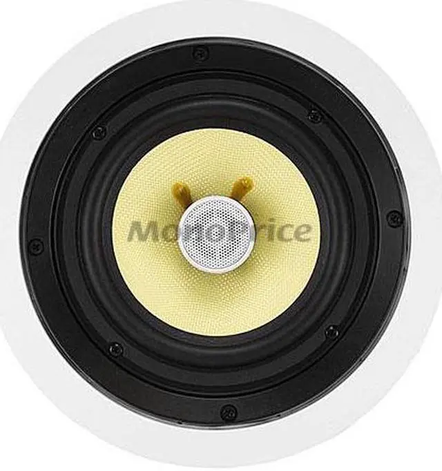 Alt view image 7 of 11 - Monoprice 2-Way Aramid Fiber In-Ceiling Speakers - 8 Inch (Pair) Titanium Silk Dome Tweeters - Caliber Series