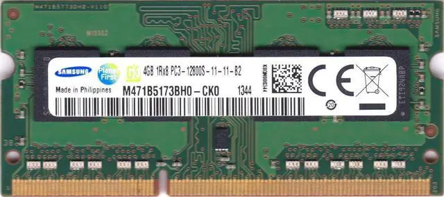 Alt view image 2 of 5 - M471B5173BH0-CK0 Samsung 4GB RAM 1Rx8 PC3 12800S DDR3 1600MHz Laptop Memory