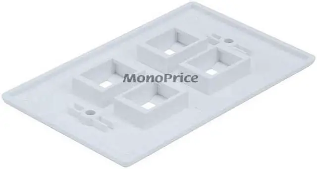 Alt view image 3 of 9 - Monoprice 4-Hole 1-Gang Keystone Wall Plate - White