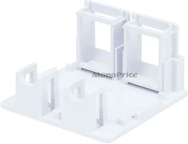Alt view image 3 of 10 - Monoprice 2-port Keystone Surface Mount Box - White