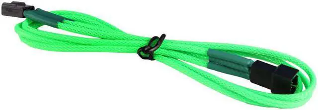 Main image of Green 3-Pin Fan Extension Cable Cord Premium Braided Adapter PC Computer