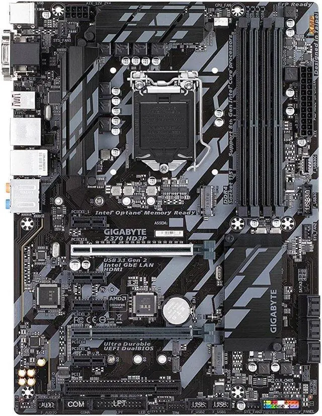 Alt view image 2 of 5 - GIGABYTE Z370 HD3P (rev. 1.0) LGA1151 (300 Series) Intel HDMI SATA 6Gb/s USB 3.1 ATX Motherboard