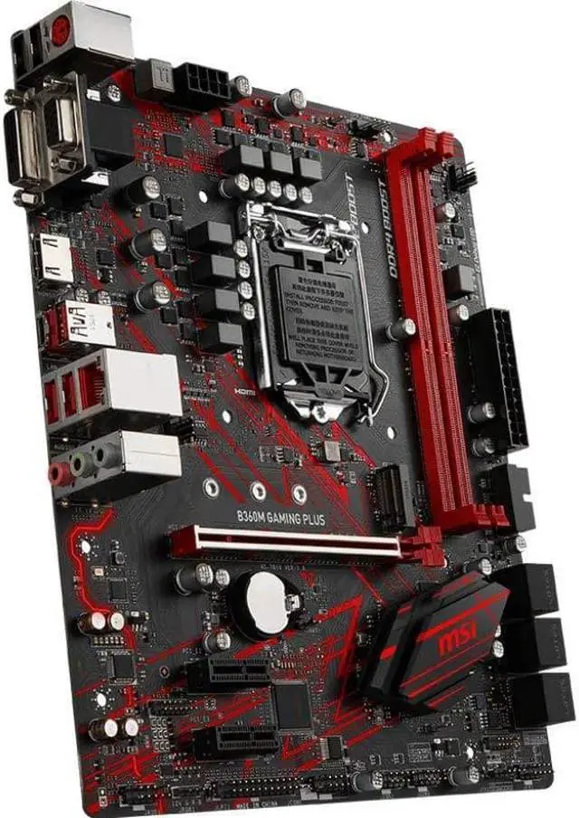 Alt view image 4 of 12 - MSI B360M GAMING PLUS LGA 1151 (300 Series) Intel B360 SATA 6Gb/s Micro ATX Intel Motherboard