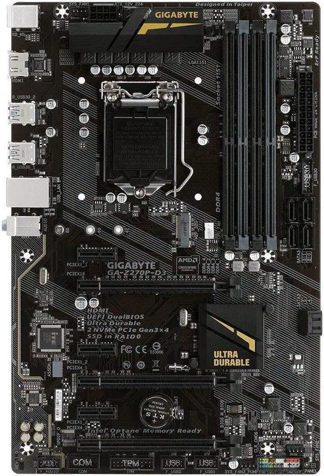Alt view image 4 of 5 - GIGABYTE GA-Z270P-D3 LGA1151 Intel Z270 2-Way Crossfire ATX DDR4 Motherboard