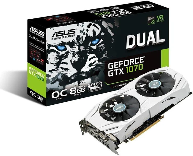 Alt view image 3 of 7 - ASUS GTX 1070 8GB Dual OC Video Card DUAL-GTX1070-O8G Nvidia GPU Graphics Card