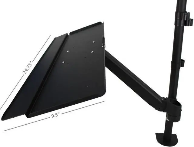 Alt view image 5 of 8 - MonMount SSW001 Adjustable Sit Stand Workstation Gas Spring Keyboard Tray C Clamp Mount, Black