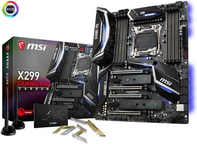Main image of MSI Performance Gaming Intel X299 LGA 2066 DDR4 USB 3.1 SLI ATX Motherboard (X299 GAMING PRO CARBON AC)