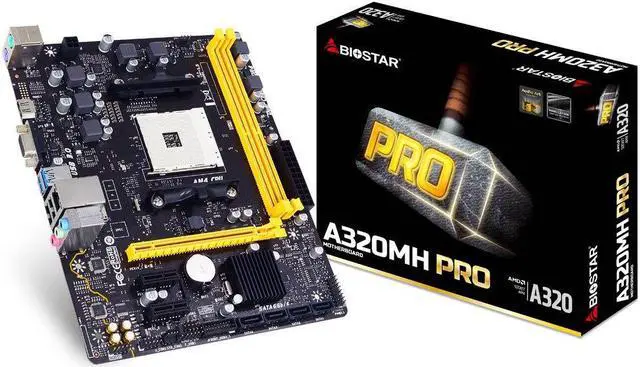 Main image of BIOSTAR A320MH PRO AM4 SATA 6Gb/s USB 3.1 HDMI Micro ATX AMD Motherboard