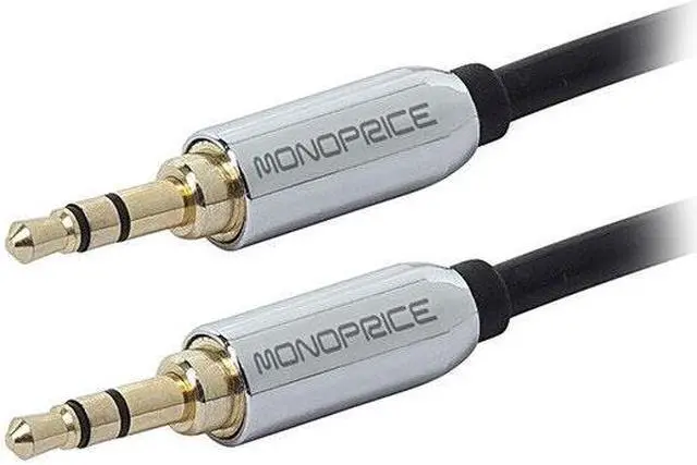 Alt view image 2 of 8 - Monoprice 6ft Designed for Mobile 3.5mm Stereo Male to 3.5mm Stereo Male (Gold Plated) - Black