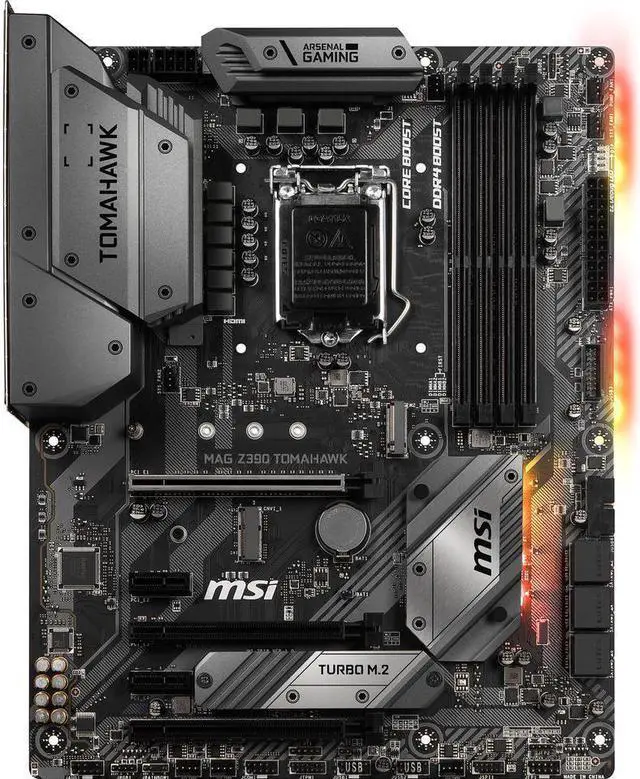 Alt view image 6 of 10 - MSI MAG Z390 TOMAHAWK LGA 1151 (300 Series) Intel Z390 HDMI SATA 6Gbs USB 31 ATX Intel Motherboard