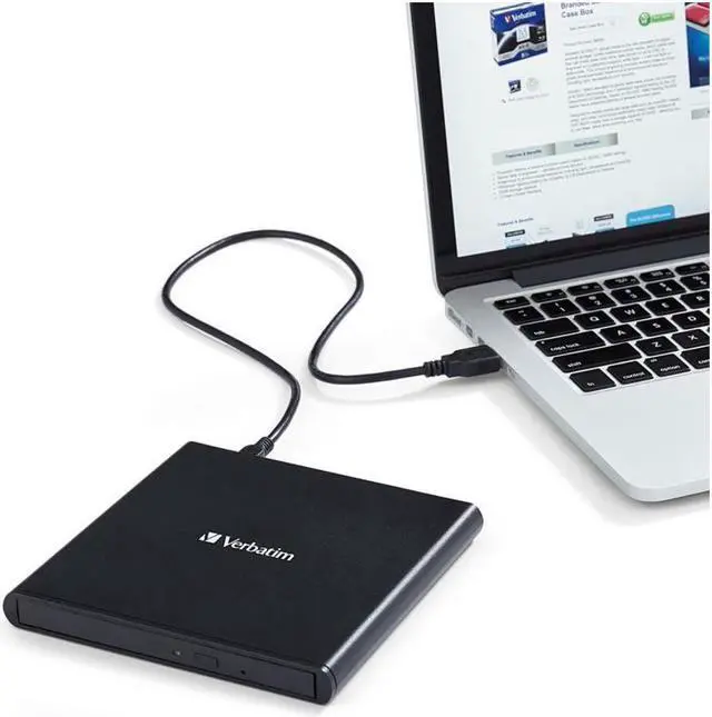 Alt view image 8 of 20 - Verbatim USB External Slimline CD/DVD Writer Model 98938
