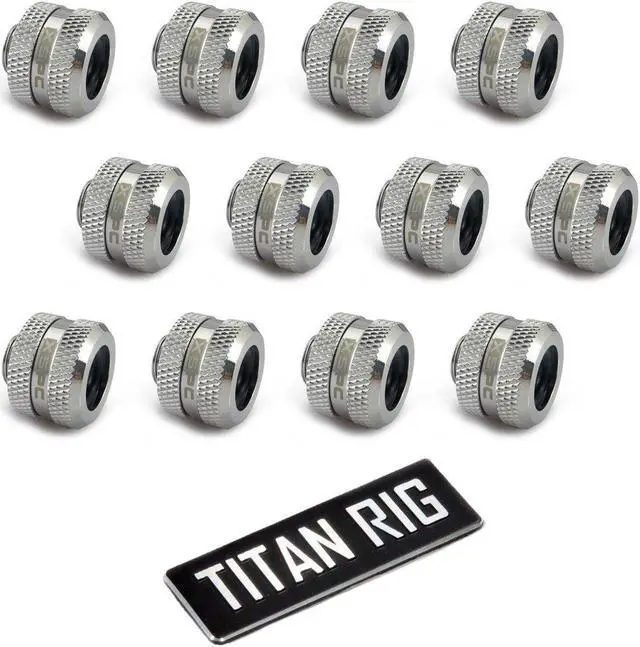 Alt view image 8 of 14 - XSPC G1/4" to 10mm ID, 14mm OD Rigid Tubing Fitting, Chrome, 12-pack