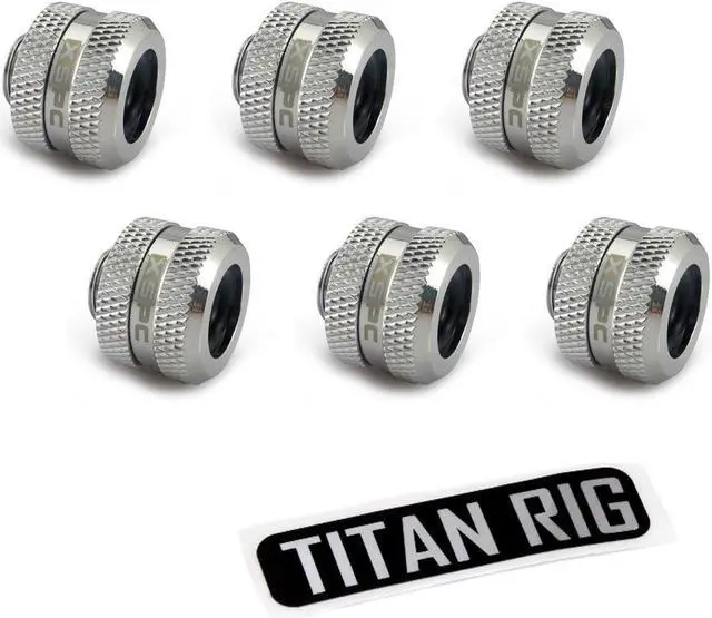 Alt view image 8 of 14 - XSPC G1/4" to 10mm ID, 14mm OD Rigid Tubing Fitting, Chrome, 6-pack