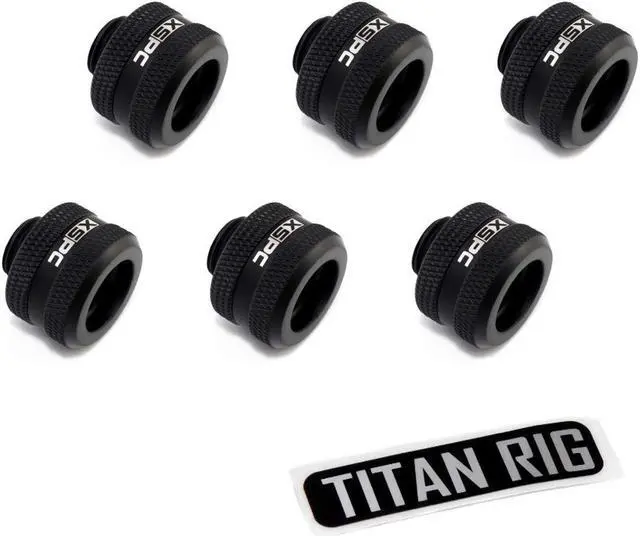 Alt view image 8 of 14 - XSPC G1/4" to 10mm ID, 14mm OD Rigid Tubing Fitting, Matte Black, 6-pack