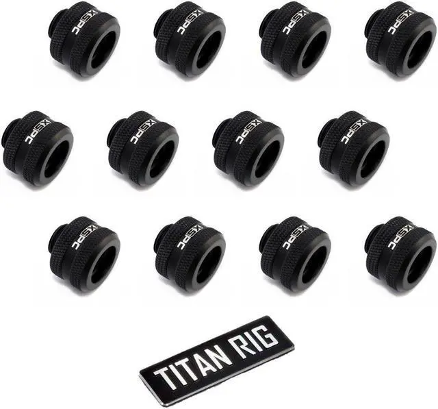 Alt view image 8 of 14 - XSPC G1/4" to 10mm ID, 14mm OD Rigid Tubing Fitting, Matte Black, 12-pack