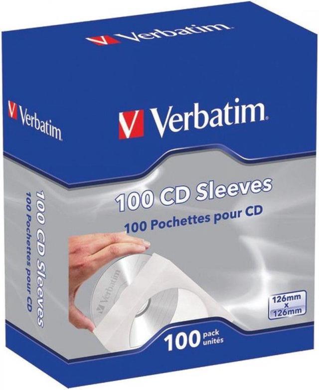 Verbatim CD/DVD Sleeves Pochettes Pour CD/DVD 100 pack