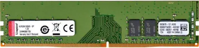 Alt view image 3 of 20 - Kingston ValueRAM - DDR4 - 8 GB - DIMM 288-pin - 2666 MHz / PC4-21300 - CL19 - 1.2 V - unbuffered - non-ECC