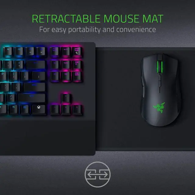 Alt view image 10 of 18 - Razer Turret Wireless Mechanical Gaming Keyboard & Mouse Combo for PC & Xbox One: Chroma RGB/Dynamic Lighting - Retractable Magnetic Mouse Mat - 40hr Battery