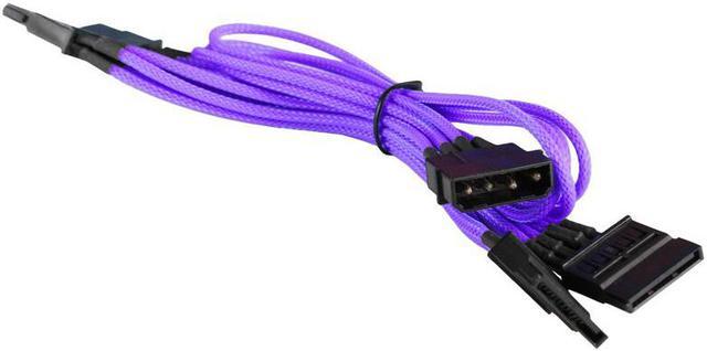 Premium High Speed SATA Sleeved Cable with Latch UV Purple