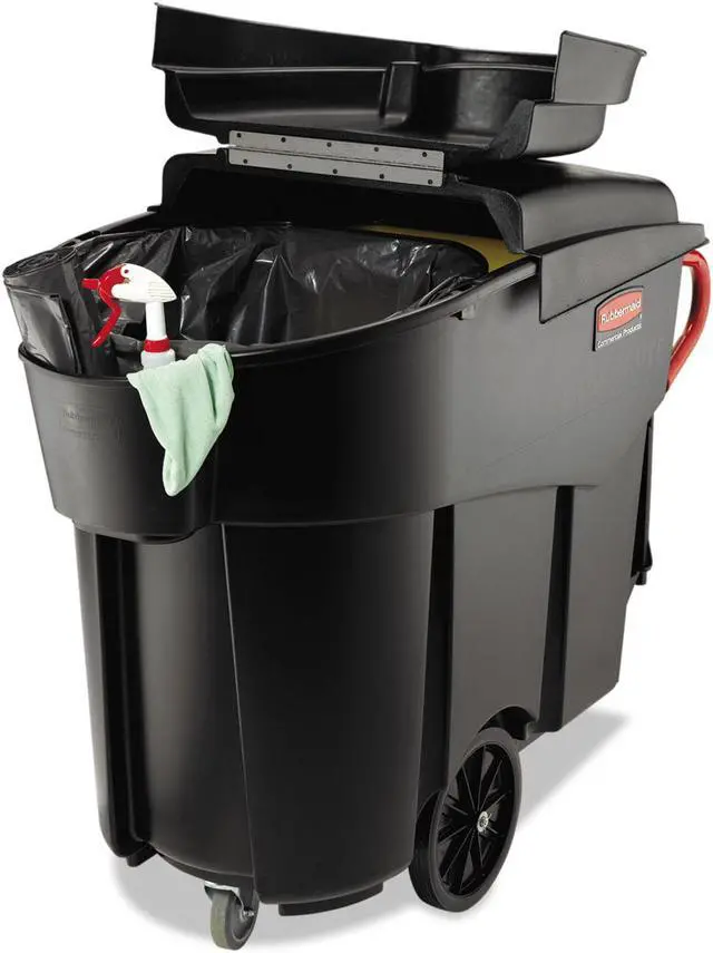 Alt view image 3 of 4 - Rubbermaid Commercial Products Janitor Cart Black  FG9W7300BLA