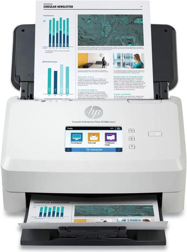 Alt view image 3 of 20 - HP Scanjet Enterprise Flow N7000 snw1 Sheetfed Scanner 600 x 600 dpi Optical 6FW10ABGJ