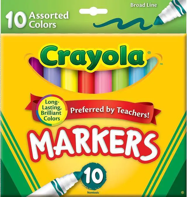 Alt view image 2 of 4 - Crayola Broad Line Markers-Assorted Colors 10/Pkg
