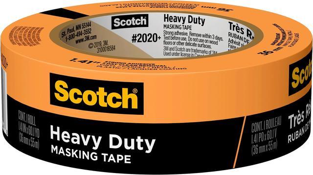 3M 2020 Scotch Masking Tape for Production Painting, 1.41-Inch x 60.1-Yard, 4-Pack