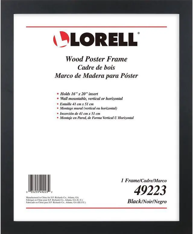 Alt view image 2 of 4 - Lorell Poster Frame - 16" x 20" Frame Size - Rectangle - Wall Mountable - Horizontal, Vertical - 1 Each - Black