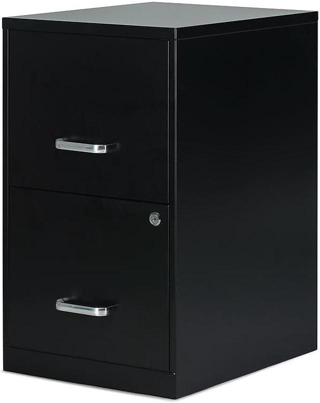 Staples 2-Drawer Vertical File Cabinet Locking Letter Black 18D (52149)  2806262 