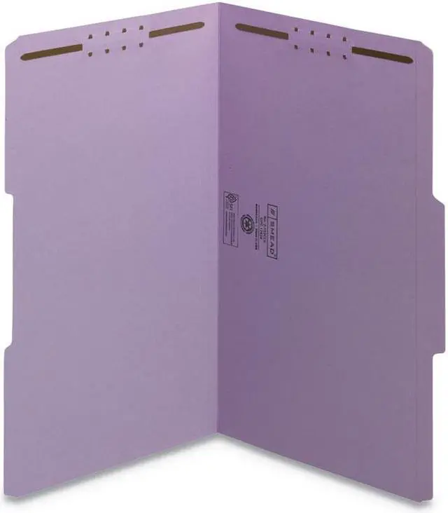 Alt view image 5 of 10 - Smead Colored Top-Tab Fastener File Folders - Legal - 8 1/2" x 14" Sheet Size - 2 Fastener(s) - 1/3 Tab Cut - Top Tab Lo