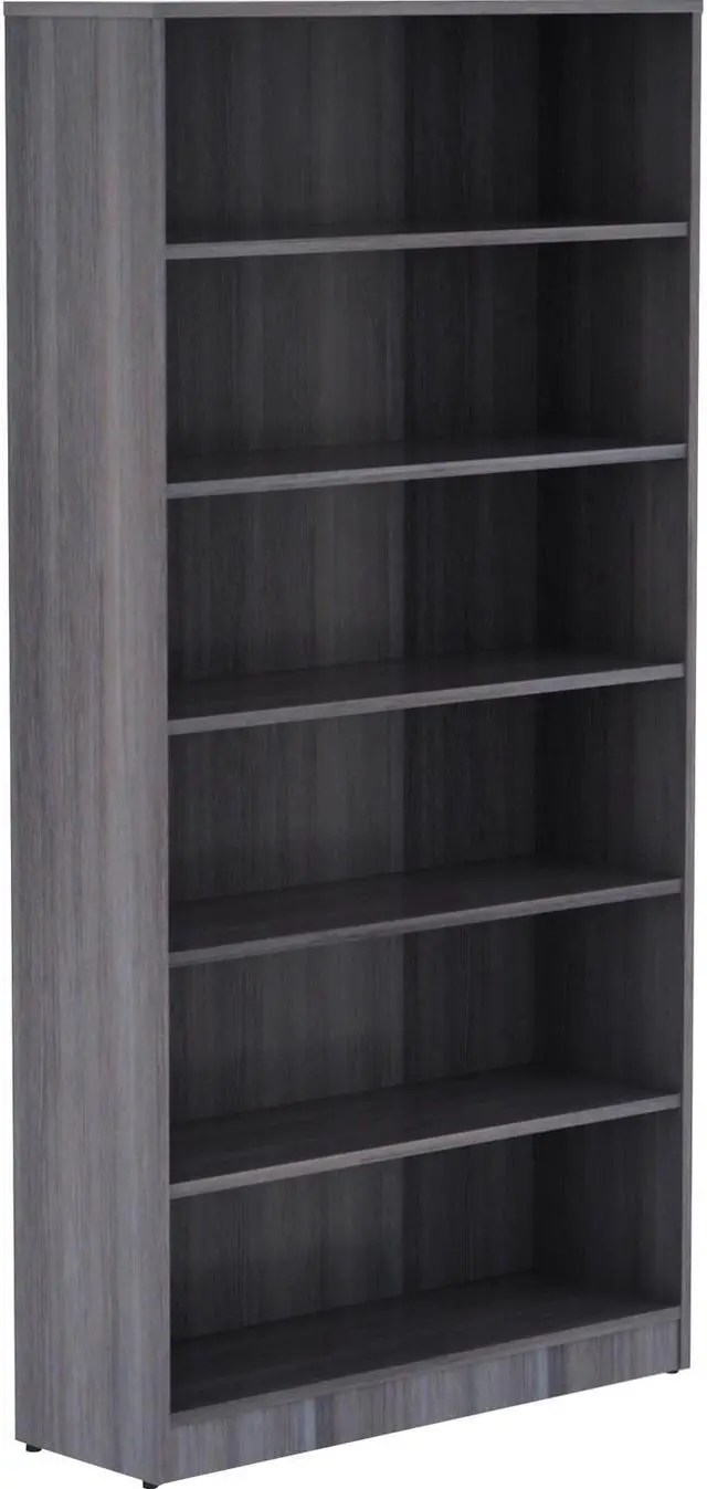 Main image of Lorell Bookcase 6 Shelves 36"x12"x72" Weathered Charcoal 69565