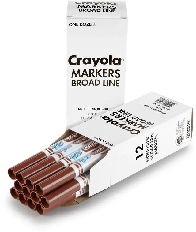 Alt view image 3 of 3 - Crayola Washable Broad Line Bulk Markers, Brown 58-7800-007