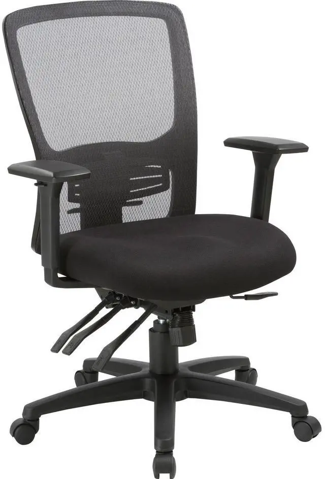 Alt view image 2 of 9 - Lorell High-back Mesh Chair - Black Seat - Black Back - 5-star Base - 28.5" Length x 28.5" Width - 45" Height - 1 Each