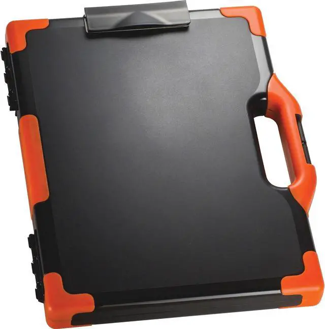 Alt view image 8 of 11 - Officemate® OIC® Carry-All Clipboard Box, 15 1/2"H x12 1/2"W x 2 1/4"D, Black/Orange