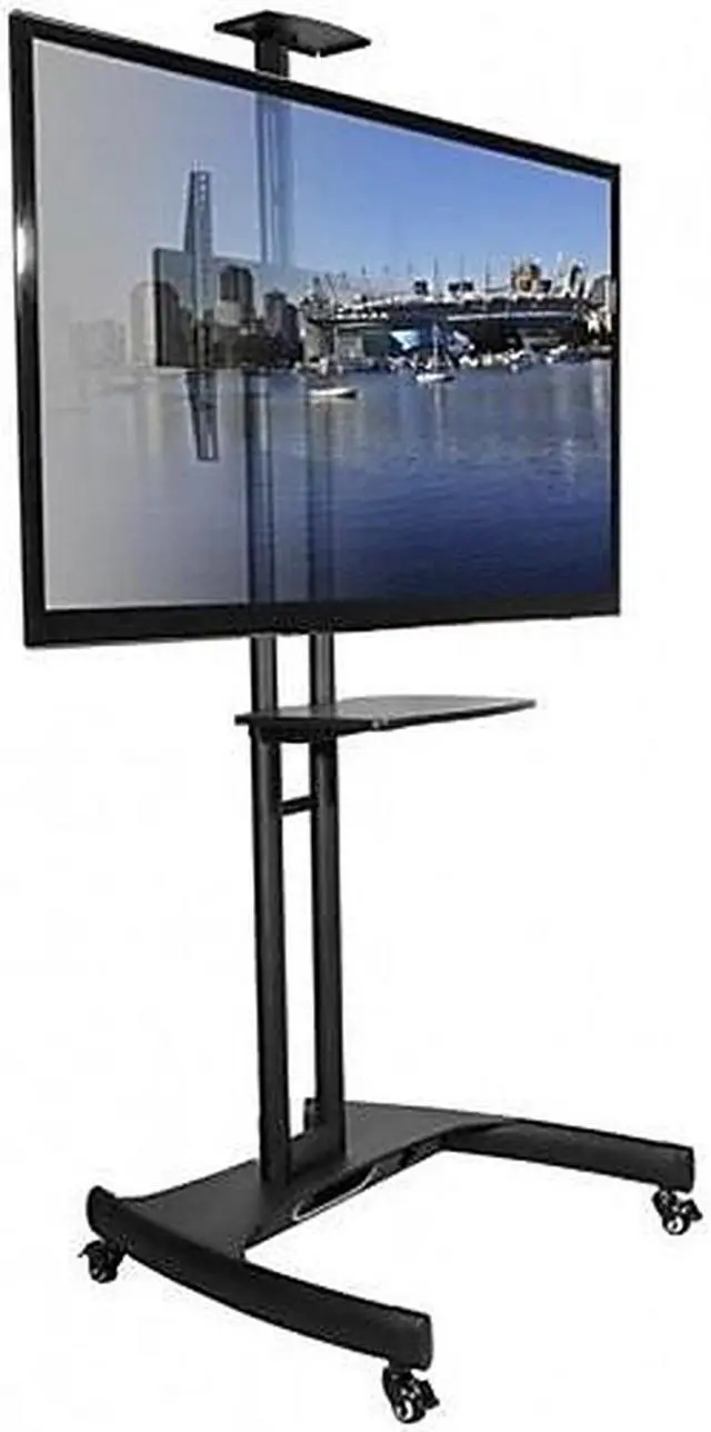Alt view image 12 of 14 - Kanto MTM65PL Height Adjustable Mobile TV Stand with Adjustable Shelf for 37-inch to 65-inch TVs
